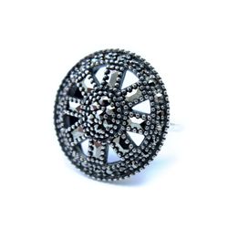 Marcasite 'Wheel' Ring in Sterling Silver - 01R478MC Marcasite 'Wheel' Ring in Sterling Silver - 01R478MC